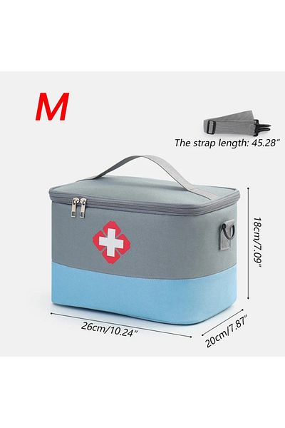 Choice Blue M Household First Aid Medical Storage Bag High Capacity Epidemic Prevention Box Iodophor Wound