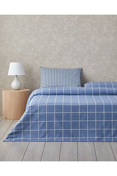 English Home Windsor Easy-Iron Double Duvet Cover Set 200X220 cm Blue