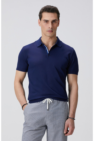 Network Lacivert Polo Kazak