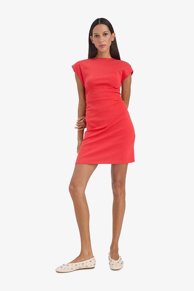 DeFacto Bodycon Body-Hugging Crewneck Rib Sleeveless Mini Dress C4513Ax25Sm