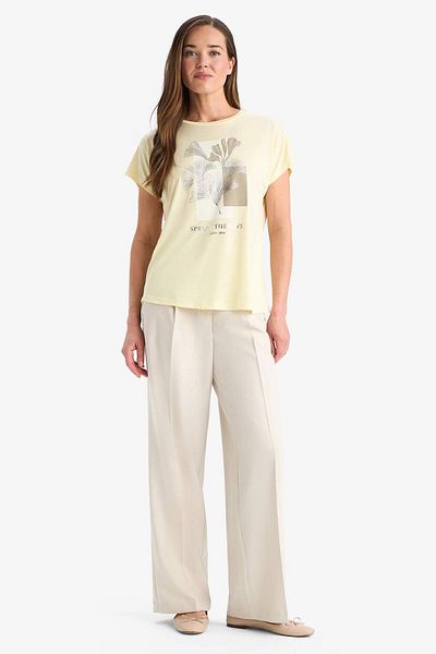 DeFacto Regular Fit Crew Neck Printed Short Sleeve T-Shirt F4848Ax25Sm