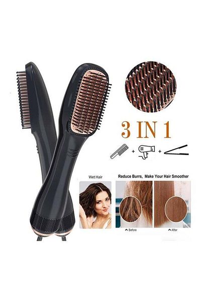 COOYA 3-in-1 Hairbrush, Black Steam and Infrared, 32x5x7cm, For All Hair Types