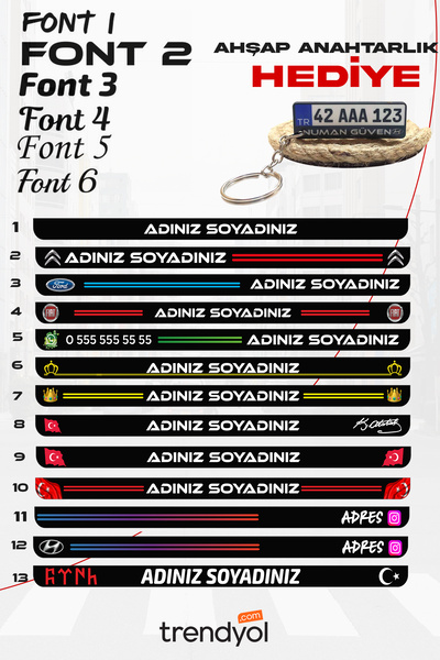 Lotus Digital Kişiye Özel İsimli Plakalık I Her Araç İçin Uygun Plakalık (2 Adet Plaka Anahtarlık HEDİYE)