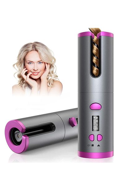 COOYA Cordless Auto Hair Curler,LCD Display with Accessories,6 Adjustable Heat,Fast Heat,for All Hair