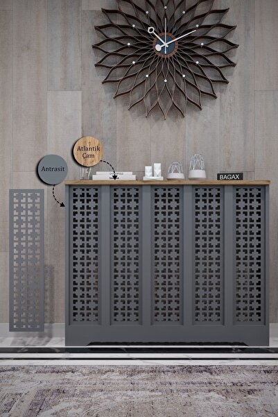 BAGAX Truva Model, Antrasit Üstü Çam Renk,iç Ölçü 96 Cm Dış Ölçü 100 Cm Petek...