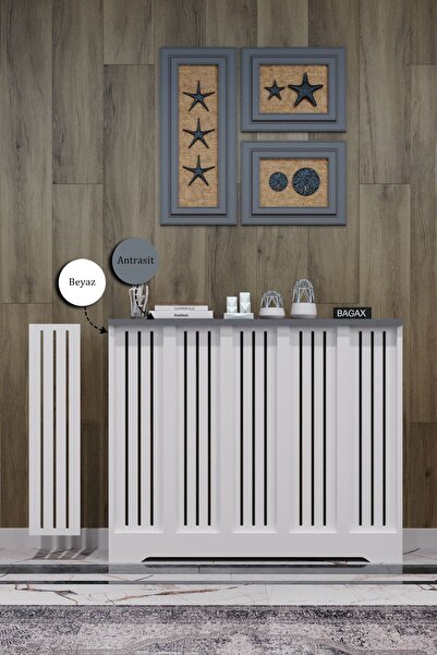 BAGAX Efes Model, Beyaz Üstü Antrasit Renk,iç Ölçü 96 Cm Dış Ölçü 100 Cm Pete...