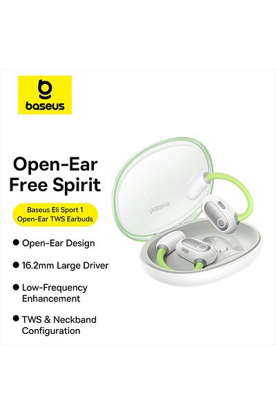 Baseus Eli Sport 1 Open-ear Wireless Earbuds With Tws, Enc Mics, & Detachable Neckband