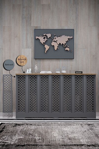 BAGAX Zeugma Model, Antrasit Üstü Çam Renk,iç Ölçü 136 Cm Dış Ölçü 140 Cm Pet...