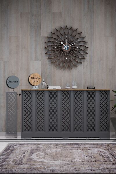 BAGAX Pera Model, Antrasit Üstü Çam Renk,iç Ölçü 136 Cm Dış Ölçü 140 Cm Petek...