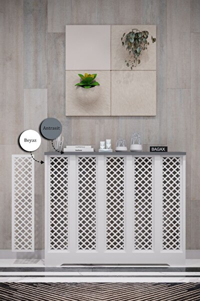 BAGAX Zeugma Model, Beyaz Üstü Antrasit Renk,iç Ölçü 96 Cm Dış Ölçü 100 Cm Pe...