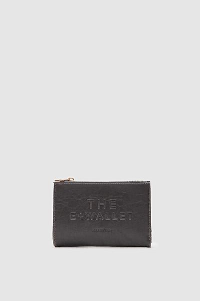 Shule Bags Line Piele Lacuita Antracit - Portofel cu croiala confortabila