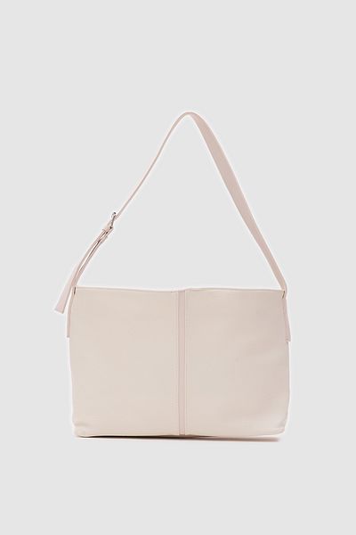 Shule Bags Geantă de umăr Agatha din piele artificială albă