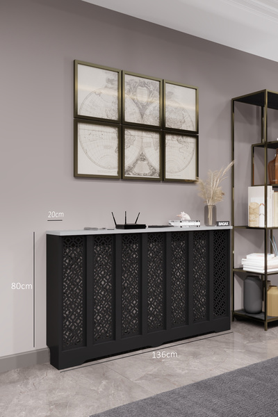 BAGAX Pera Model, Siyah Üstü Beyaz Renk,iç Ölçü 136 Cm Dış Ölçü 140 Cm Petek ...