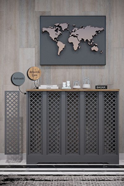 BAGAX Zeugma Model, Antrasit Üstü Çam Renk,iç Ölçü 96 Cm Dış Ölçü 100 Cm Pete...