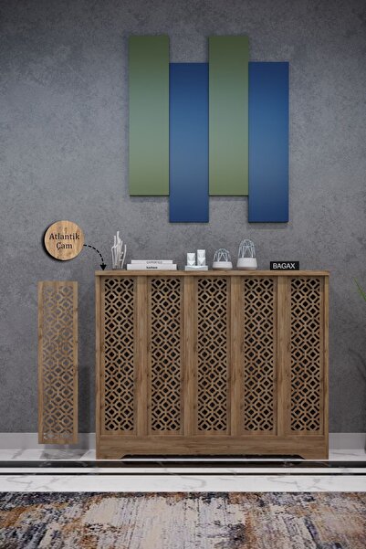 BAGAX Pera Model, Çam Renk,iç Ölçü 96 Cm Dış Ölçü 100 Cm Petek Kaplama, Dresuar