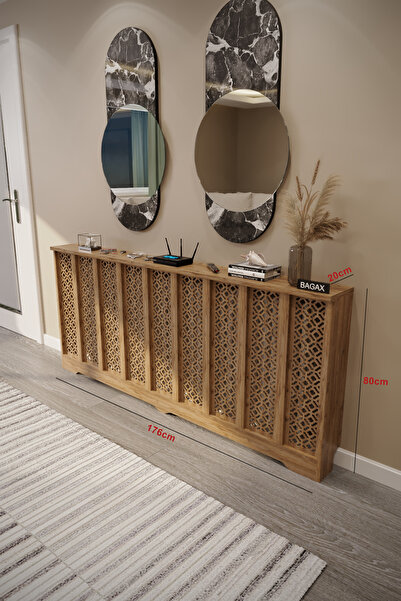 BAGAX Pera Model, Çam Renk,iç Ölçü 176 Cm Dış Ölçü 180 Cm Petek Kaplama, Dresuar