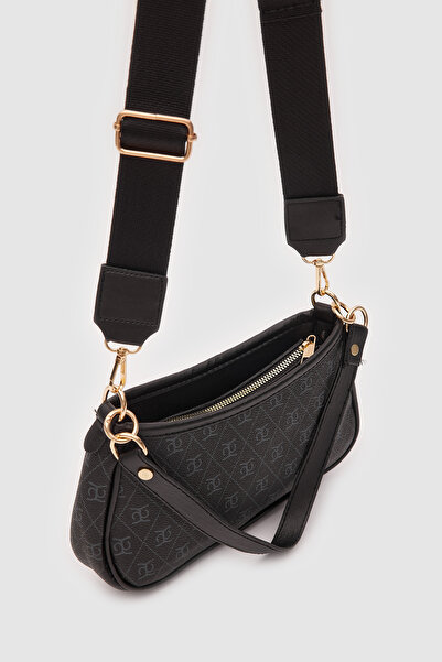 Shule Bags Farme Monogram Baget ve Çapraz Çanta Siyah