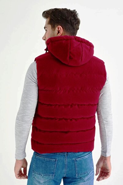 DYNAMO Erkek Bordo Kapüşonlu Polar Astarlı Şişme Yelek