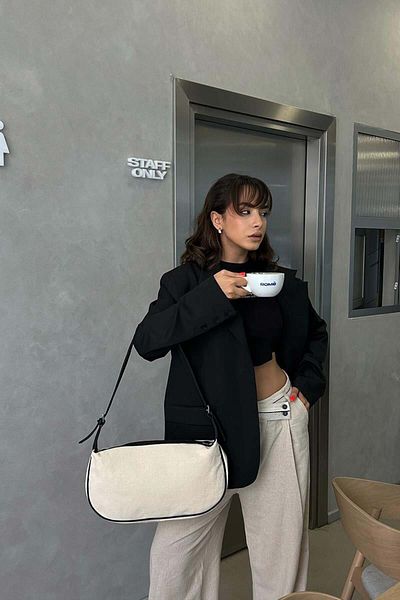 Shule Bags Elena Canvas - Geantă Baguette Neagră