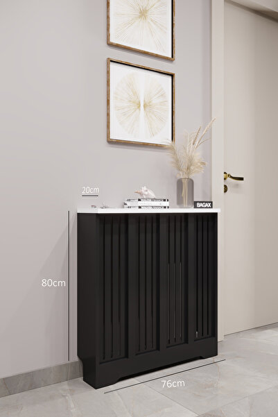 BAGAX Efes Model, Siyah Üstü Beyaz Renk,iç Ölçü 76 Cm Dış Ölçü 80 Cm Petek Ka...