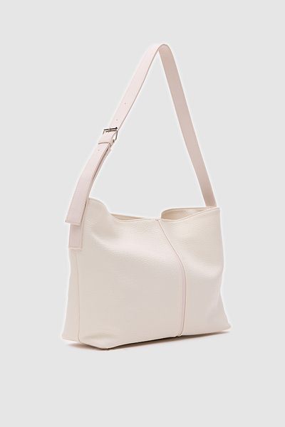 Shule Bags Geantă de umăr Agatha din piele artificială albă