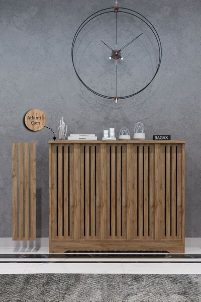 BAGAX Efes Model, Çam Renk,iç Ölçü 96 Cm Dış Ölçü 100 Cm Petek Kaplama, Dresuar