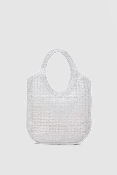 Shule Bags Geantă tote albă Vicolo, realizată manual, din macrame