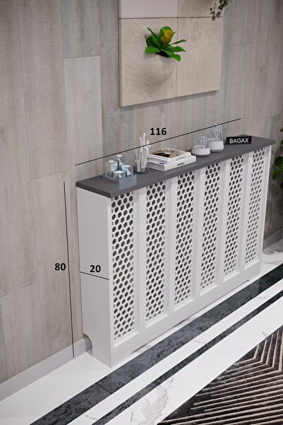 BAGAX Bodrum Model, Beyaz Üstü Antrasit Renk,iç Ölçü 116 Cm Dış Ölçü 120 Cm Petek Kaplama, Dresuar