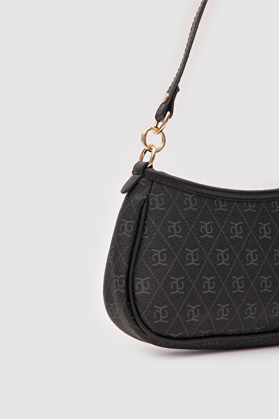 Shule Bags Farme Monogram Baget ve Çapraz Çanta Siyah