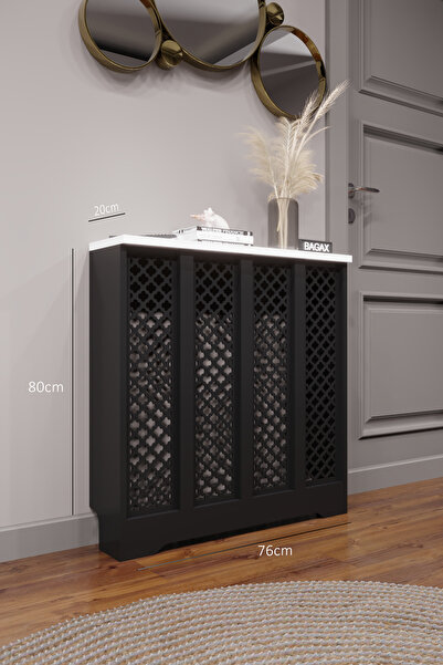 BAGAX Zeugma Model, Siyah Üstü Beyaz Renk,iç Ölçü 76 Cm Dış Ölçü 80 Cm Petek ...