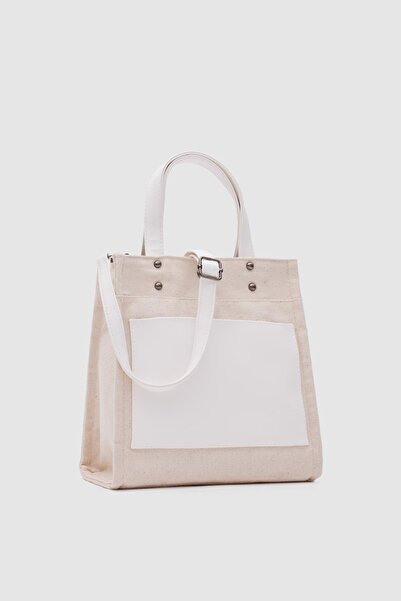 Shule Bags Pelly White Canvas Crossbody Bag