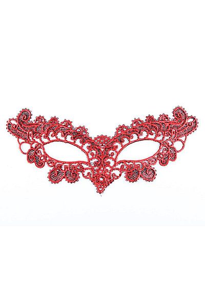 SAVA HOME COLLECTİON Red Lace Masquerade Mask No 6