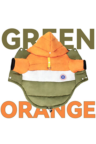 Choice سترة شتوية من القطن للكلاب برتقالية مقاس XXL، ملابس دافئة للحيوانات ال...