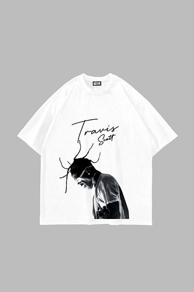 Sekizbiraltı Λευκό μπλουζάκι Unisex με στάμπα Travis Scott