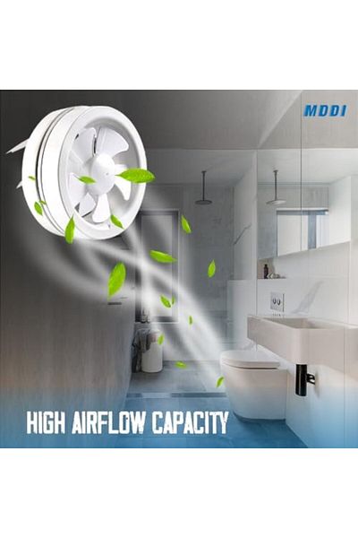 modi 8" Ultra Quiet Ventilating Fan 22W Window Exhaust for Home & Commercial Use