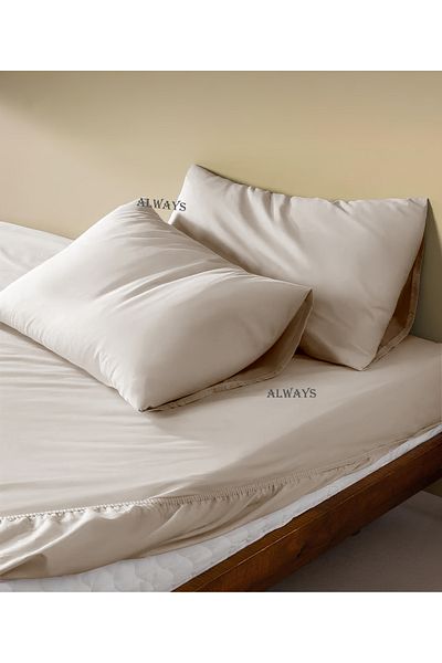 Always طقم وسادة ملاءة مطاطية من القطن