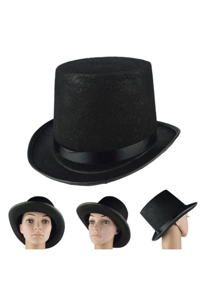 TTT Adult Size Black Color Felt Magician Fedora Hat