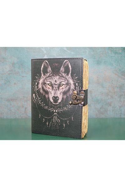 BulutRetail Wolf Bust Leather Notebook
