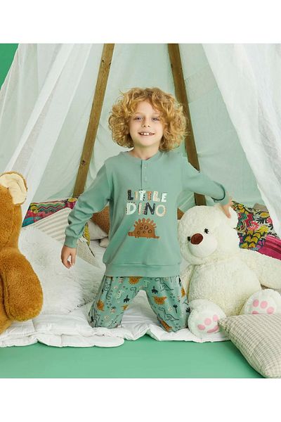 Aydoğan Boy's 100% Cotton Interlock Pajama Set Soft Fabric, Comfortable Fit