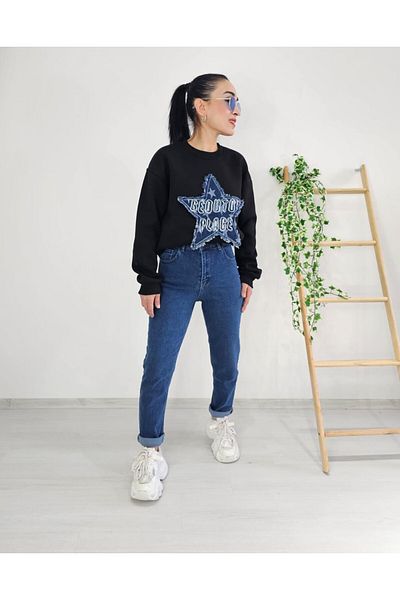 6 butik altı üstü butik High Waist Full Lycra Mom Jean Pants
