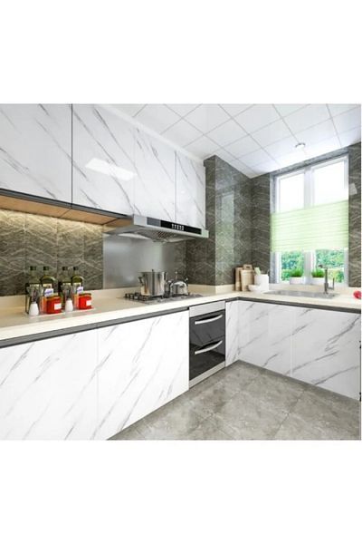 Valdvian Home Marble Patterned Adhesive Countertop Foil 5 Mt