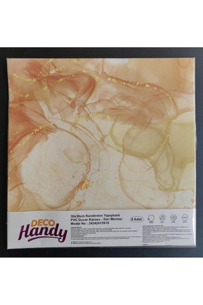 TTT Decohandy 30x30 Cm PVC Wall Tile 4 Pack - Yellow Marble