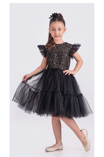 s.t. sebat tekstil Girl's Buckle Kokosh Evening Dress Sb722