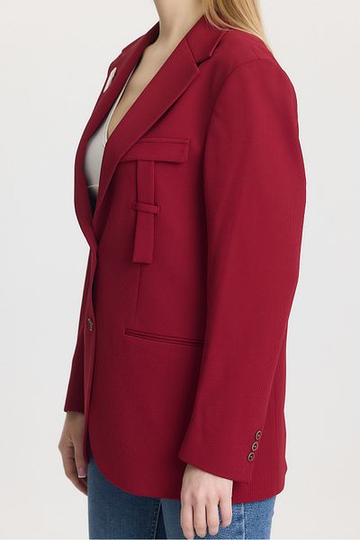 Ted Davıd Red Double Button Closure Blazer Jacket
