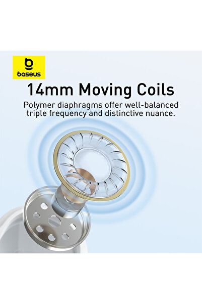 Baseus Encok Cz17 Type-c Wired Earphones | Semi-in-ear Headphones With Mic - White