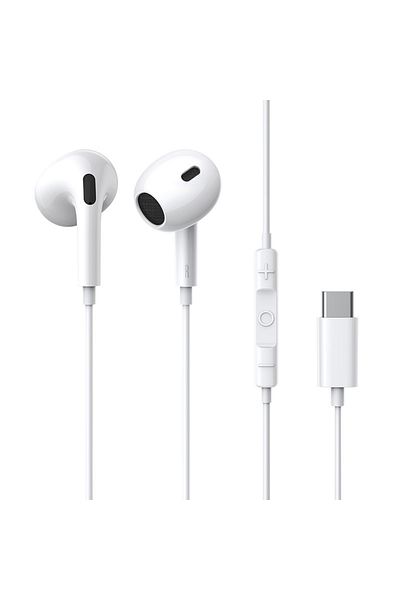 Baseus Baseus Encok CZ17 Type-C Wired Earphones | Semi-In-Ear Headphones With Mic - White