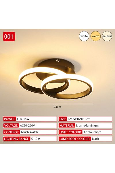 Choice Tri Colored Light 01-black Led 20w Aisle Ceiling Light Modern Home Lighting Led Surface Mounted Bedr