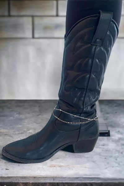 TakıDolabı Gümüş Renk Zincirli Ayakkabı/çizme Halhalı