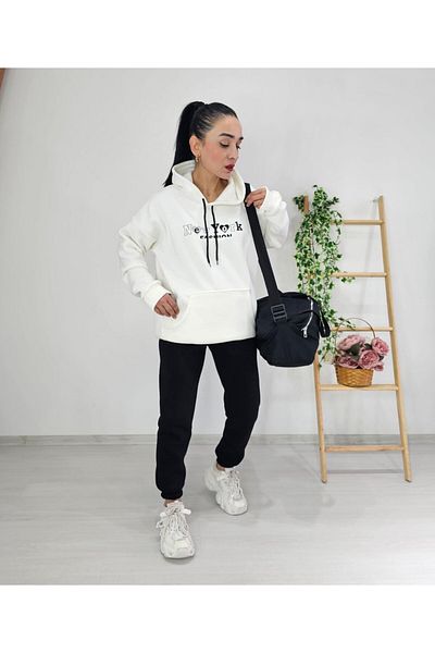 6 butik altı üstü butik Σετ αθλητικής φόρμας με κουκούλα NY 3 Thread Kangaroo Pocket