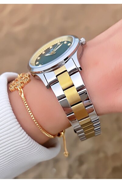 Daniel Klein Gold Colored Women's Wristwatch and Bracelet Gift